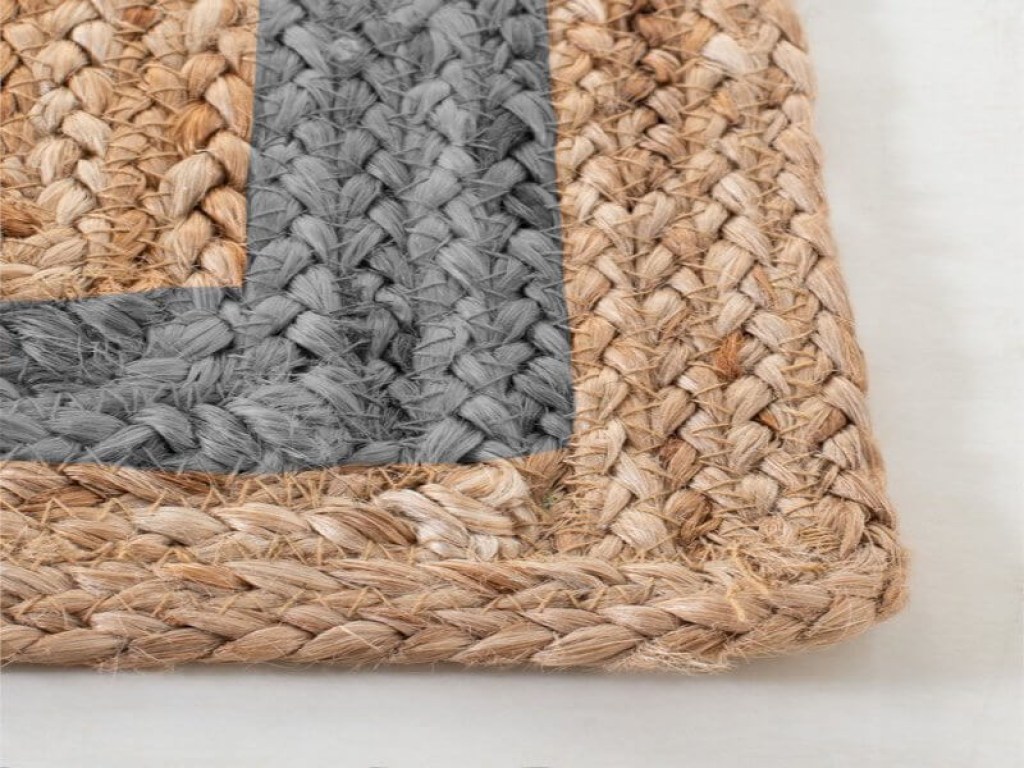 Χαλί Γιούτα Ορθογώνιο Γκρι Ριγέ Βαμβακερό Γαρύφαλλο Πλέξη | Γαρύφαλλο - Λευκά Είδη